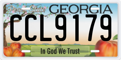GA license plate CCL9179