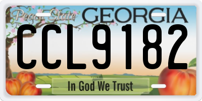 GA license plate CCL9182