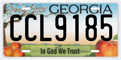 GA license plate CCL9185