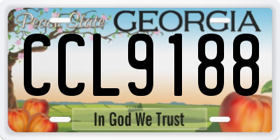 GA license plate CCL9188