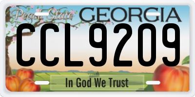 GA license plate CCL9209