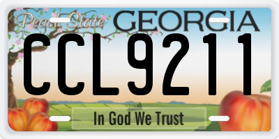 GA license plate CCL9211