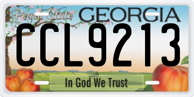 GA license plate CCL9213