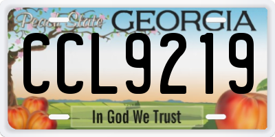 GA license plate CCL9219