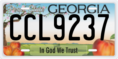 GA license plate CCL9237
