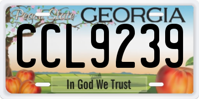 GA license plate CCL9239