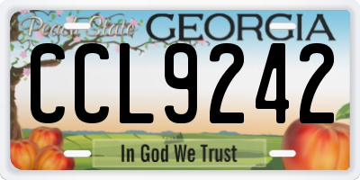 GA license plate CCL9242