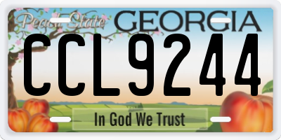 GA license plate CCL9244