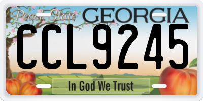 GA license plate CCL9245