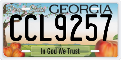 GA license plate CCL9257