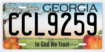 GA license plate CCL9259