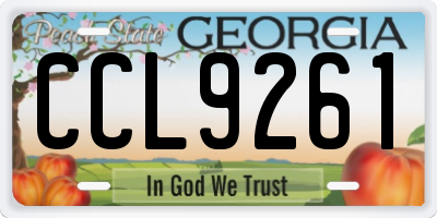 GA license plate CCL9261