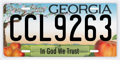 GA license plate CCL9263