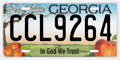 GA license plate CCL9264