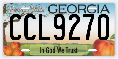 GA license plate CCL9270