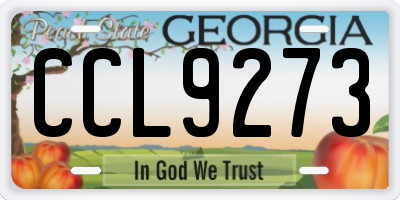 GA license plate CCL9273