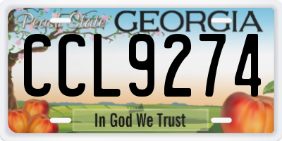 GA license plate CCL9274