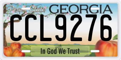 GA license plate CCL9276