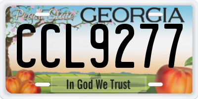 GA license plate CCL9277