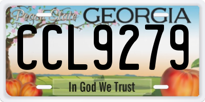 GA license plate CCL9279