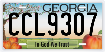GA license plate CCL9307