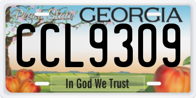 GA license plate CCL9309