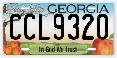 GA license plate CCL9320