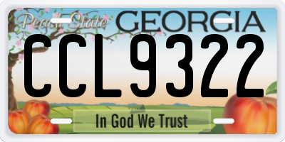 GA license plate CCL9322