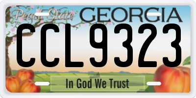 GA license plate CCL9323