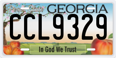 GA license plate CCL9329
