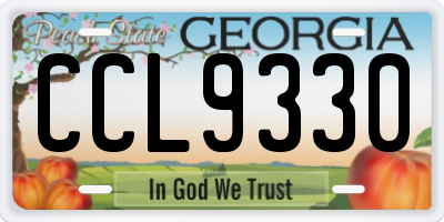 GA license plate CCL9330