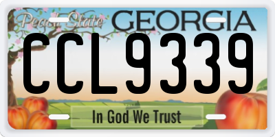 GA license plate CCL9339