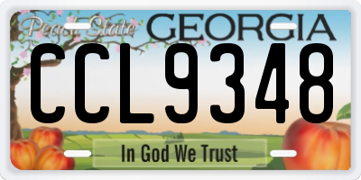 GA license plate CCL9348