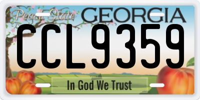 GA license plate CCL9359