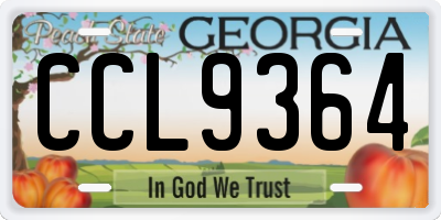 GA license plate CCL9364