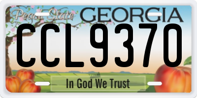 GA license plate CCL9370