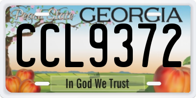 GA license plate CCL9372
