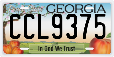 GA license plate CCL9375