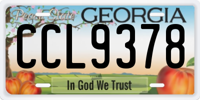 GA license plate CCL9378