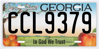 GA license plate CCL9379