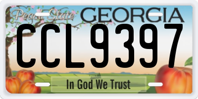 GA license plate CCL9397