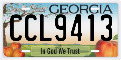 GA license plate CCL9413