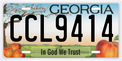 GA license plate CCL9414