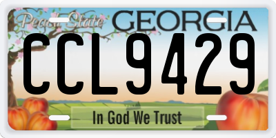 GA license plate CCL9429