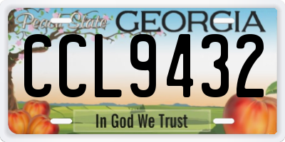 GA license plate CCL9432