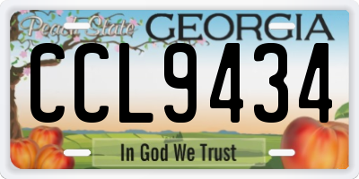 GA license plate CCL9434