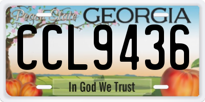 GA license plate CCL9436