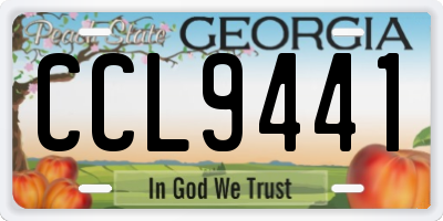 GA license plate CCL9441