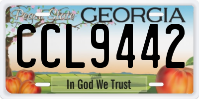 GA license plate CCL9442