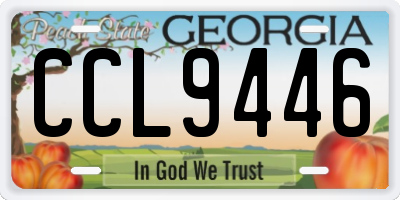 GA license plate CCL9446